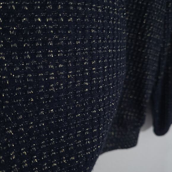 Tommy Hilfiger Sweater Top Womens Small Navy Blue Waffle Thermal Knit Round Neck - Picture 7 of 11